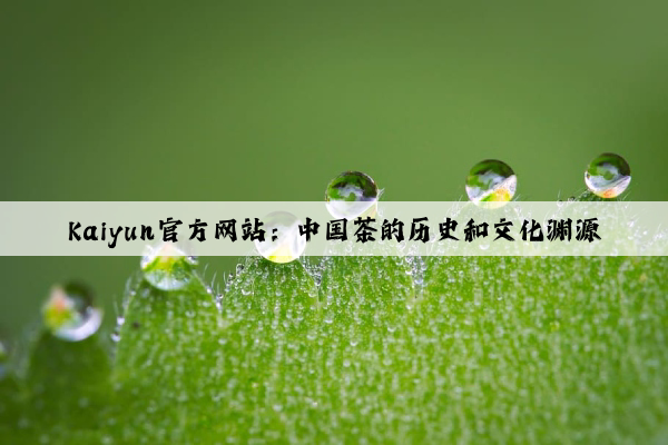 Kaiyun官方网站：中国茶的历史和文化渊源